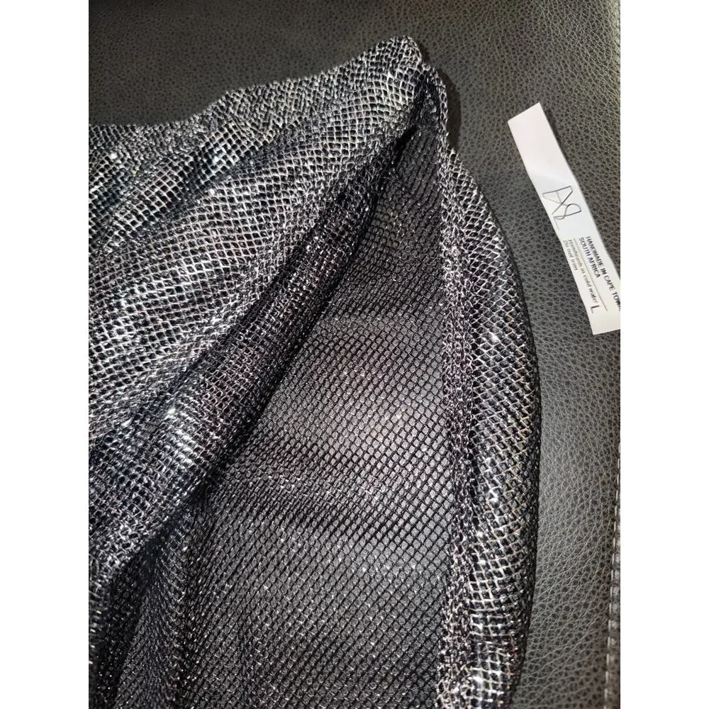 NEW Exterface x Stiaan Louw EX-SL Raw Steel Net Mesh Jogger Shorts Silver Large